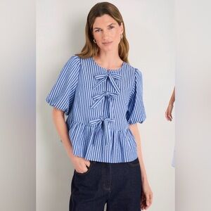 Velvet Heart Blue Striped Top